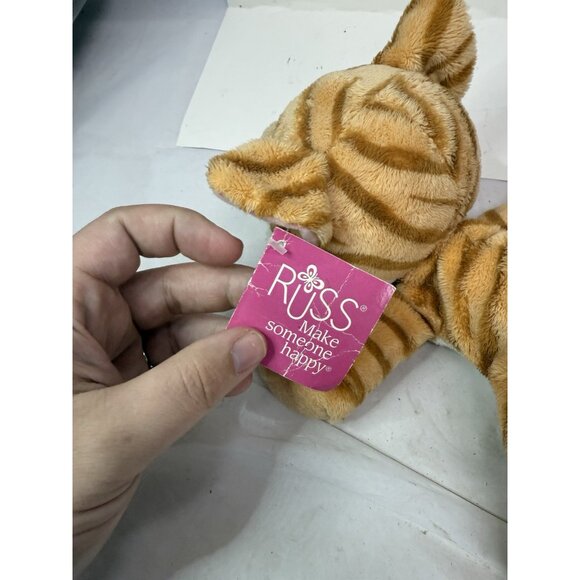 W/ TAGS VTG Russ Berrie CHILIE Kitty Cat Plush Lil Peepers Big Eyes Orange Tabby - Picture 8 of 12